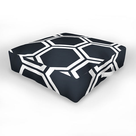 The Old Art Studio Hexagon Black Outdoor Floor Cushion