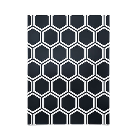 The Old Art Studio Hexagon Black Poster