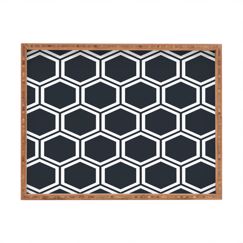 The Old Art Studio Hexagon Black Rectangular Tray
