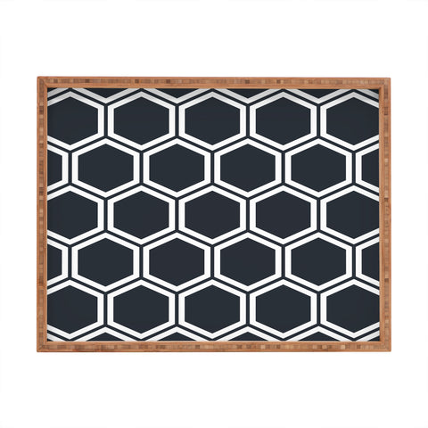 The Old Art Studio Hexagon Black Rectangular Tray