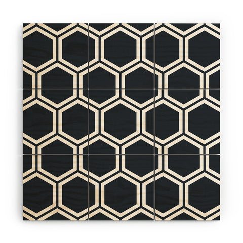 The Old Art Studio Hexagon Black Wood Wall Mural