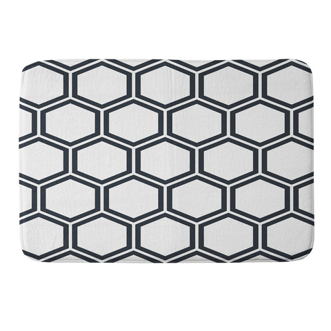 The Old Art Studio Hexagon White Memory Foam Bath Mat