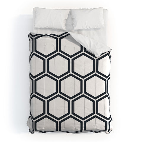 The Old Art Studio Hexagon White Comforter