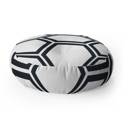 The Old Art Studio Hexagon White Floor Pillow Round