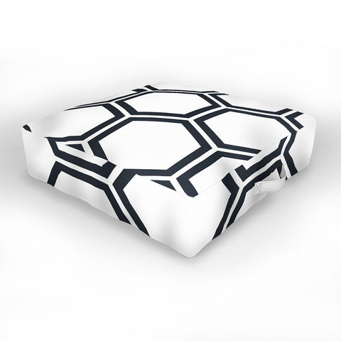 The Old Art Studio Hexagon White Outdoor Floor Cushion