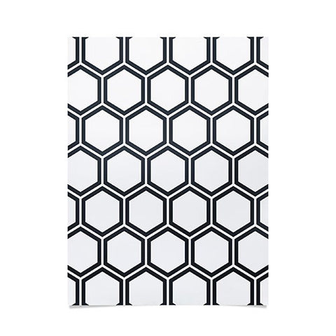 The Old Art Studio Hexagon White Poster