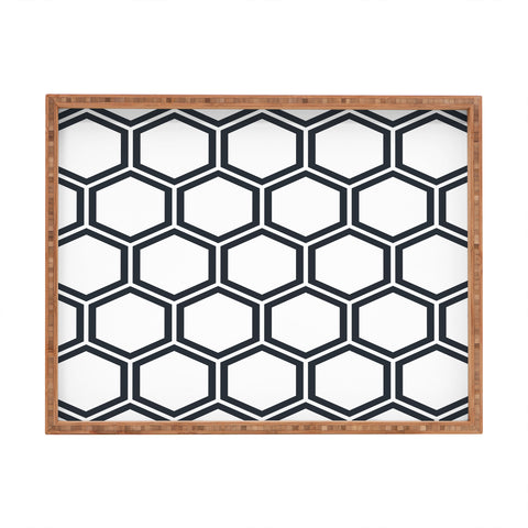 The Old Art Studio Hexagon White Rectangular Tray