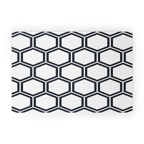 The Old Art Studio Hexagon White Welcome Mat