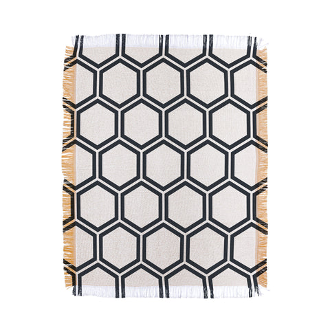 The Old Art Studio Hexagon White Throw Blanket