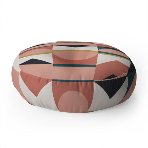 The Old Art Studio Maximalist Geometric 01 Floor Pillow Round