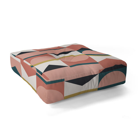 The Old Art Studio Maximalist Geometric 01 Floor Pillow Square