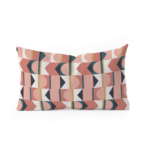 The Old Art Studio Maximalist Geometric 01 Oblong Throw Pillow