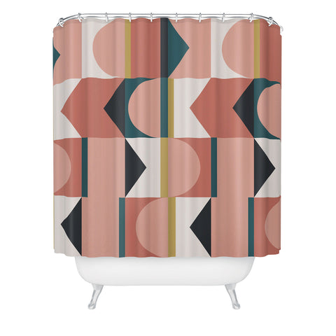 The Old Art Studio Maximalist Geometric 01 Shower Curtain