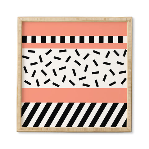 The Old Art Studio Memphis Geometric Peach Framed Wall Art
