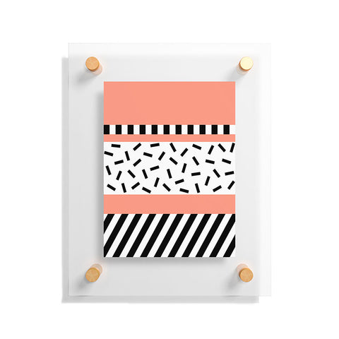 The Old Art Studio Memphis Geometric Peach Floating Acrylic Print