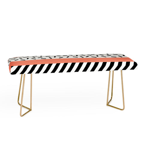 The Old Art Studio Memphis Geometric Peach Bench