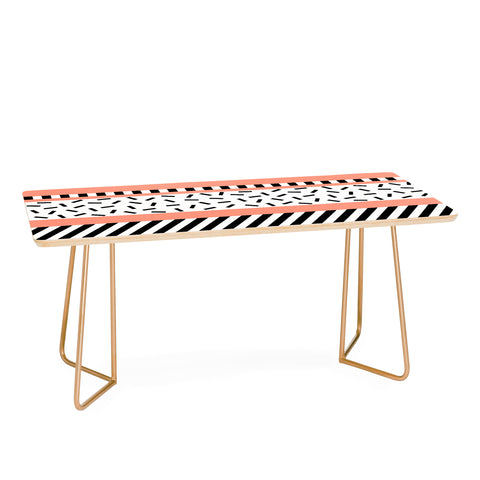 The Old Art Studio Memphis Geometric Peach Coffee Table