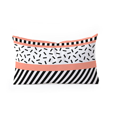 The Old Art Studio Memphis Geometric Peach Oblong Throw Pillow