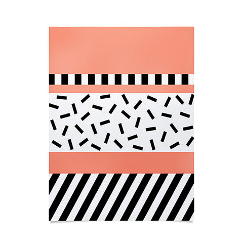 The Old Art Studio Memphis Geometric Peach Poster