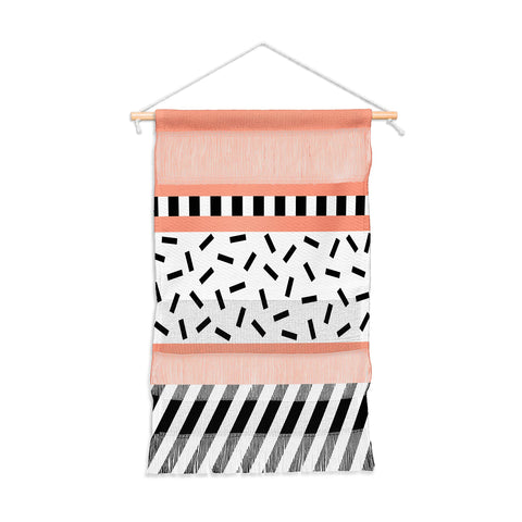 The Old Art Studio Memphis Geometric Peach Wall Hanging Portrait