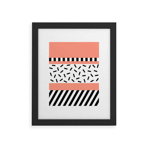 The Old Art Studio Memphis Geometric Peach Framed Art Print
