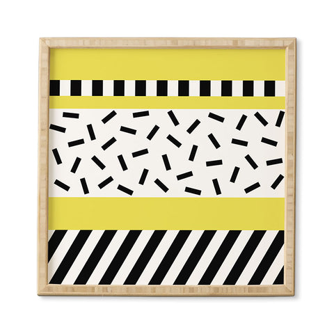 The Old Art Studio Memphis Geometric Yellow Framed Wall Art