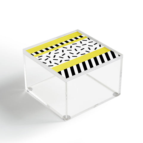The Old Art Studio Memphis Geometric Yellow Acrylic Box