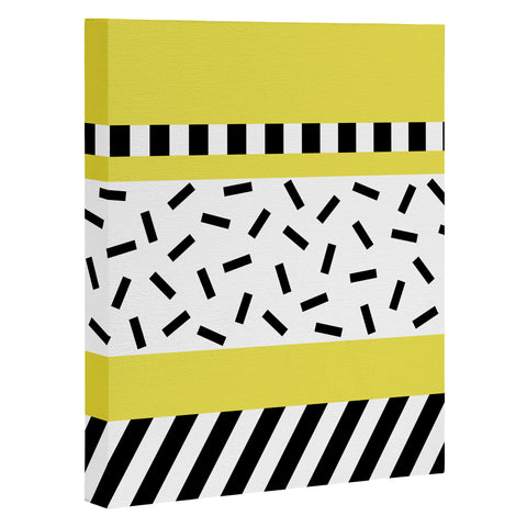 The Old Art Studio Memphis Geometric Yellow Art Canvas