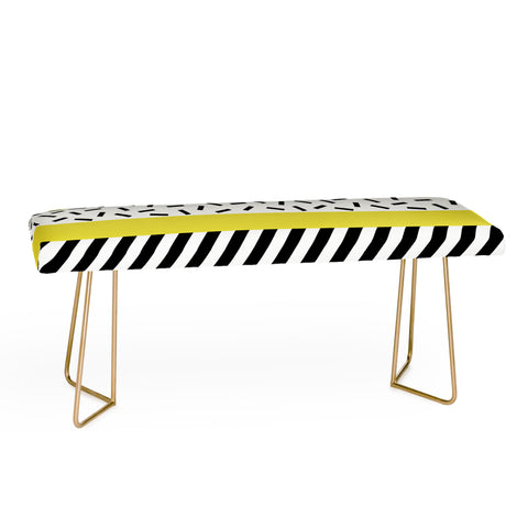 The Old Art Studio Memphis Geometric Yellow Bench