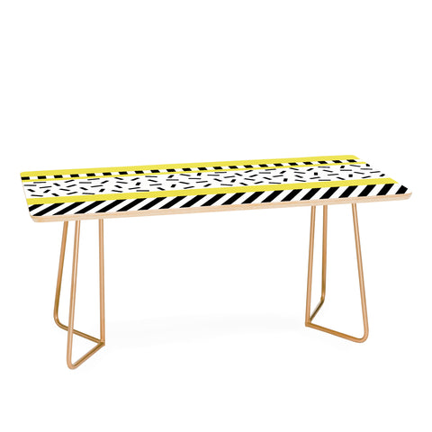 The Old Art Studio Memphis Geometric Yellow Coffee Table