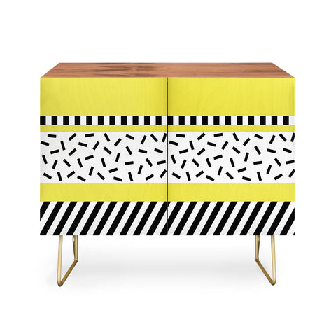 The Old Art Studio Memphis Geometric Yellow Credenza