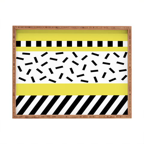 The Old Art Studio Memphis Geometric Yellow Rectangular Tray