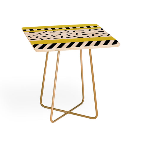 The Old Art Studio Memphis Geometric Yellow Side Table