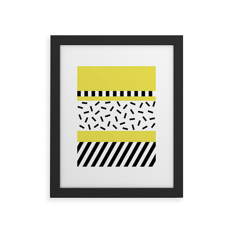 The Old Art Studio Memphis Geometric Yellow Framed Art Print