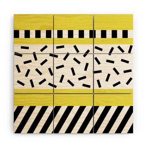 The Old Art Studio Memphis Geometric Yellow Wood Wall Mural