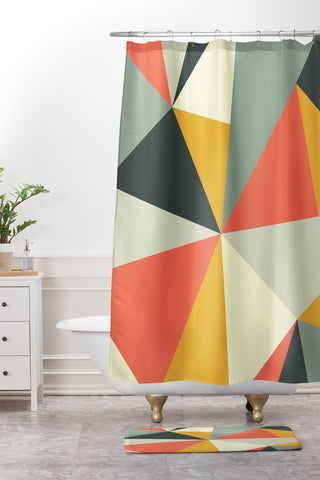 The Old Art Studio Mid Century 01 Shower Curtain And Mat