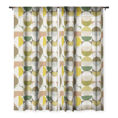 The Old Art Studio Mid Century 09A Sheer Window Curtain