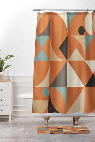 The Old Art Studio Mid Century 7D Shower Curtain And Mat