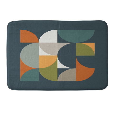 The Old Art Studio Mid Century Geometric 122 Memory Foam Bath Mat