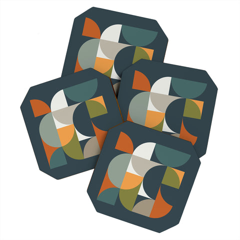 The Old Art Studio Mid Century Geometric 122 Coaster Set
