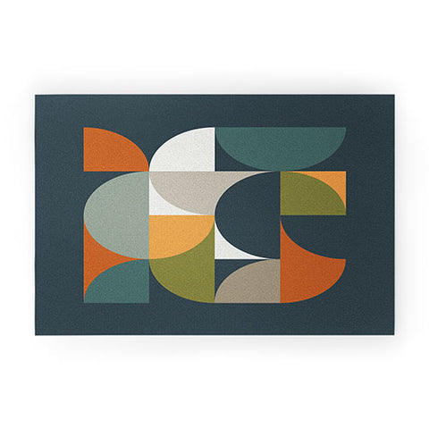 The Old Art Studio Mid Century Geometric 122 Welcome Mat