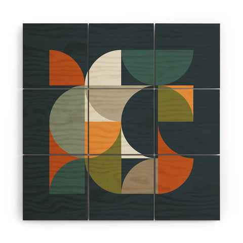 The Old Art Studio Mid Century Geometric 122 Wood Wall Mural
