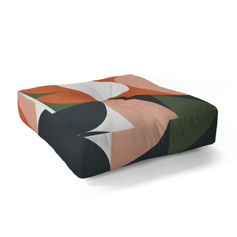 The Old Art Studio Mid Century Geometric 15 Floor Pillow Square