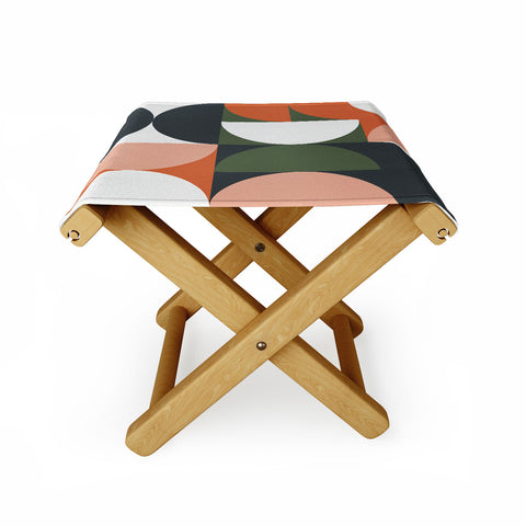 The Old Art Studio Mid Century Geometric 15 Folding Stool