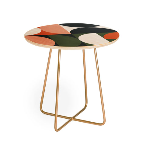 The Old Art Studio Mid Century Geometric 15 Round Side Table