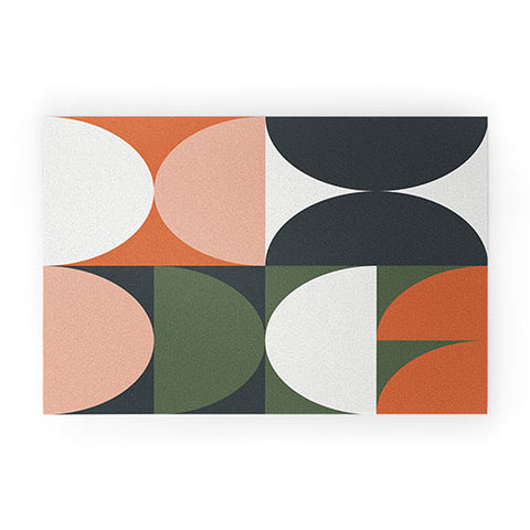 The Old Art Studio Mid Century Geometric 15 Welcome Mat