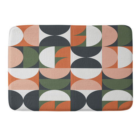 The Old Art Studio Mid Century Geometric 16 Memory Foam Bath Mat