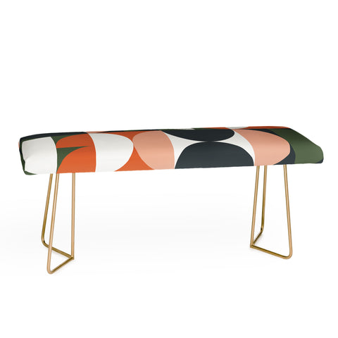 The Old Art Studio Mid Century Geometric 16 Bench