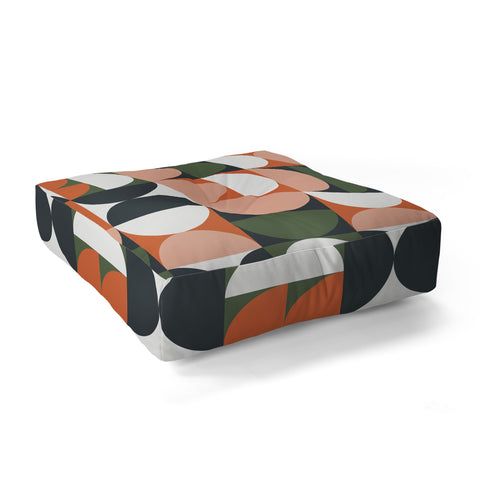 The Old Art Studio Mid Century Geometric 16 Floor Pillow Square