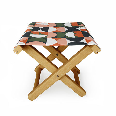 The Old Art Studio Mid Century Geometric 16 Folding Stool